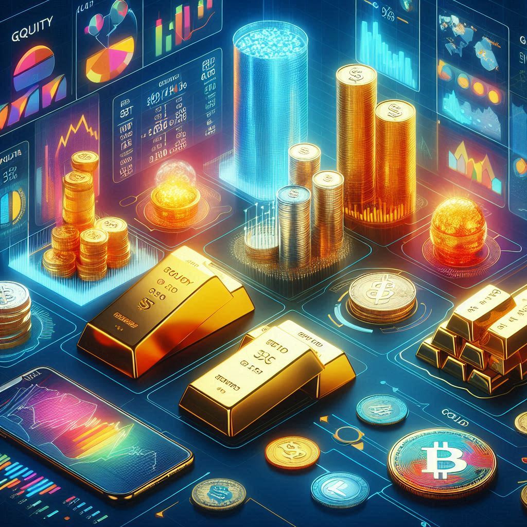 investment image with equity, gold, etc.